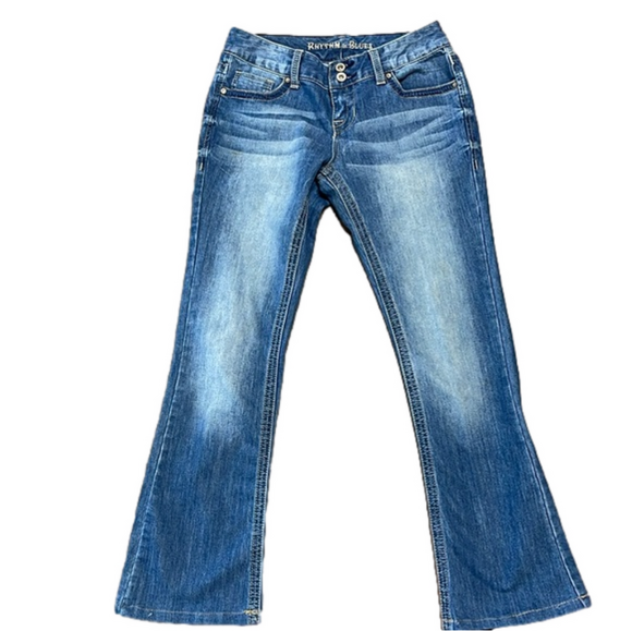 Rhythm in Blues Boot Cut Flare Jean Size 2R - Picture 1 of 5